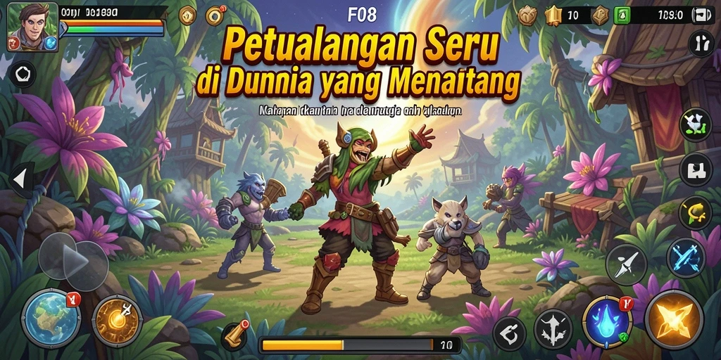 Gameplay seru F08 menunjukkan aksi petualangan mendebarkan.