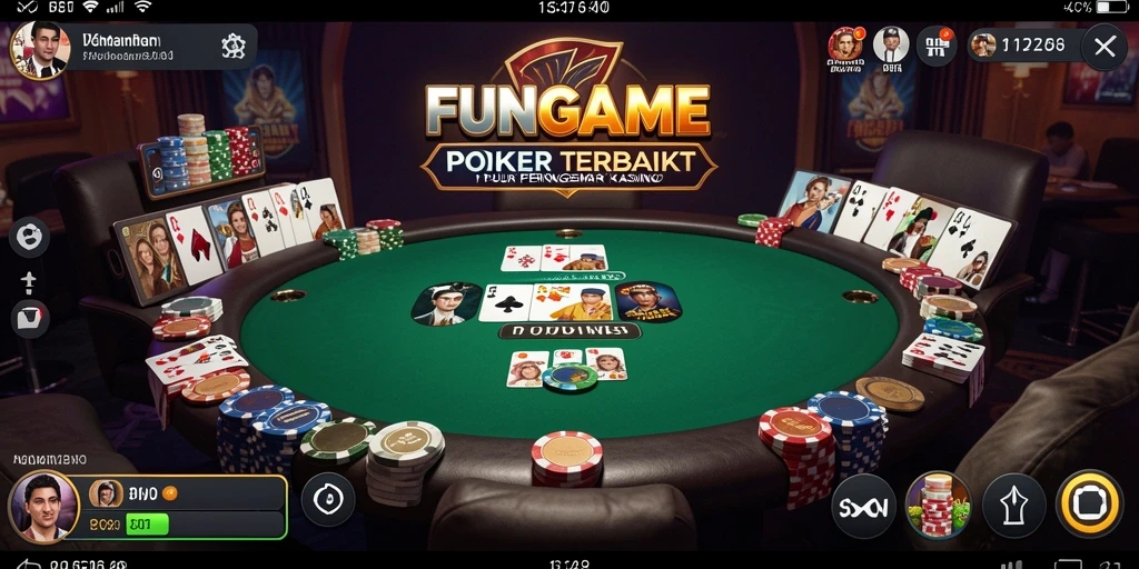 Tampilan gameplay seru dan mendebarkan di FUNGAME poker.