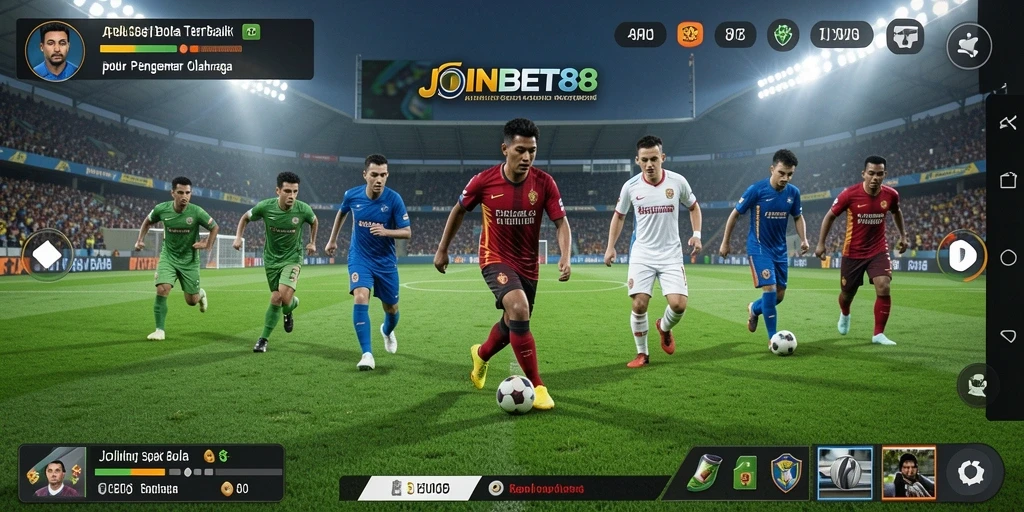 Tampilan gameplay dari aplikasi sepak bola JOINBET88 yang menegangkan.