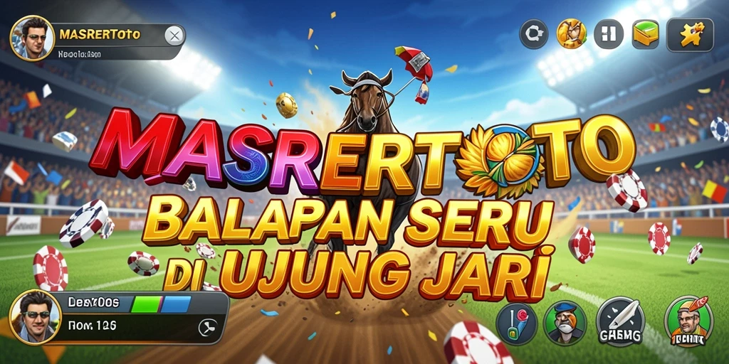 Screenshot gameplay MASRERTOTO menampilkan balapan yang mendebarkan.