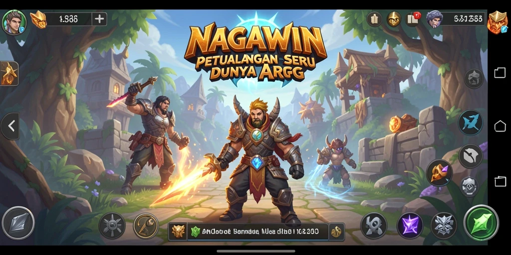 Gameplay NAGAWIN yang menampilkan aksi seru dan karakter yang dinamis.