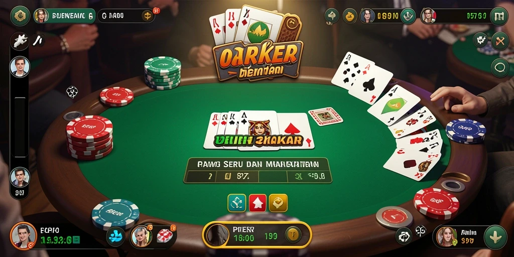 Tampilan menarik dari gameplay poker PP7 yang mendebarkan.