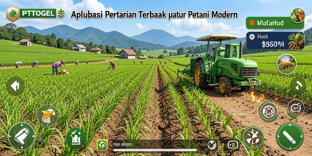 Tampilan gameplay PTTOGEL yang menampilkan pengalaman bertani modern.
